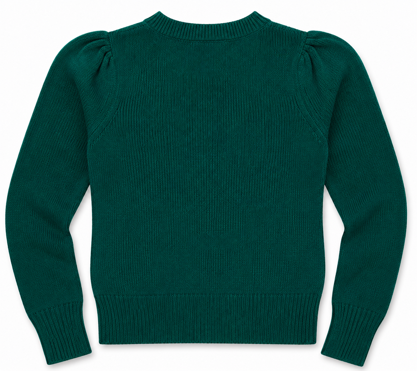 Chaleco Tejido Verde Americana Usada Mujer — Manga Abullonada