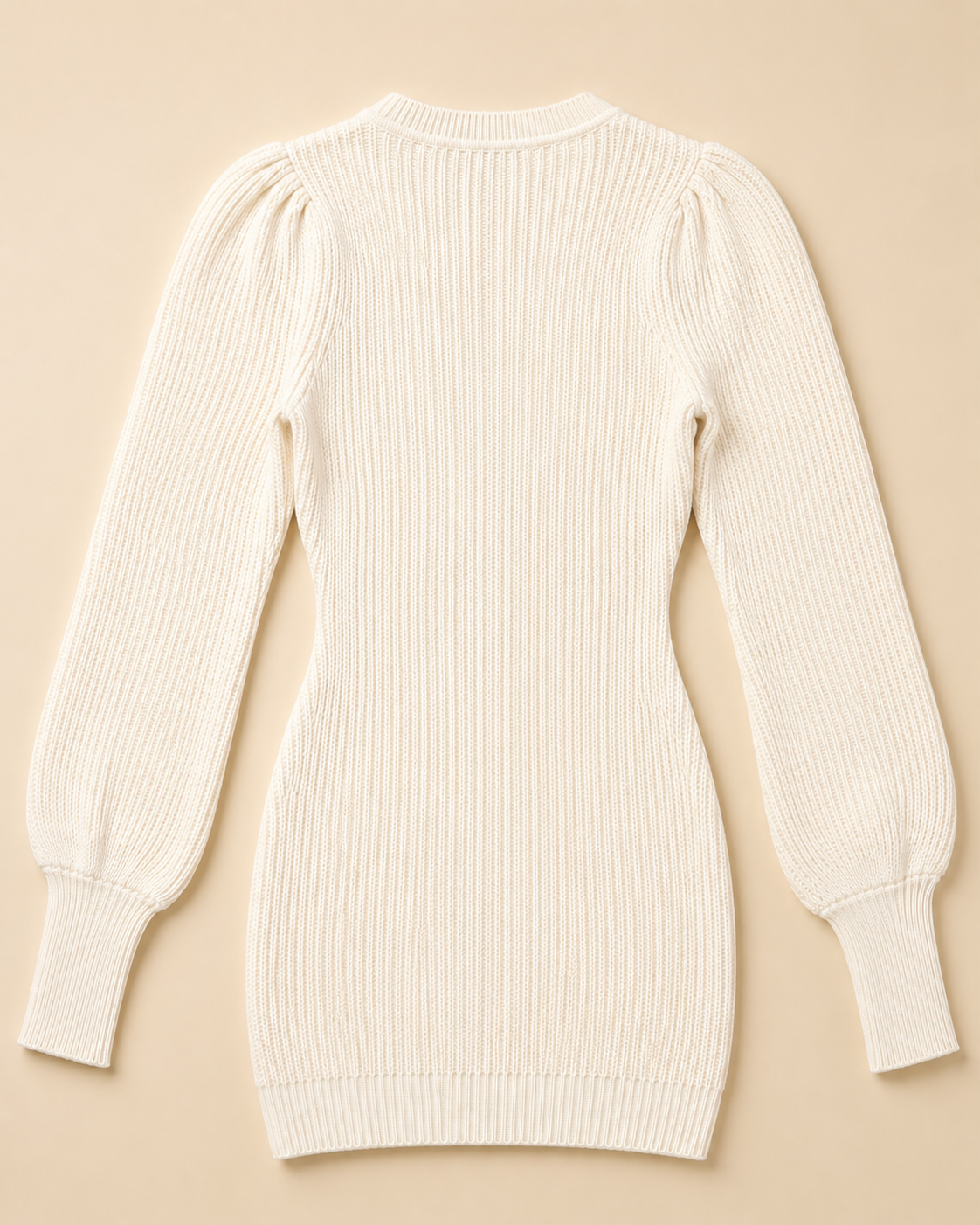 Vestido Lanilla Fashion Nova Usada Mujer — Cuello V Crema