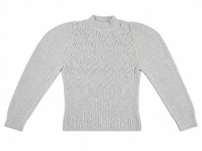 Chaleco Tejido Gris Americana Usada Mujer — Mock Neck