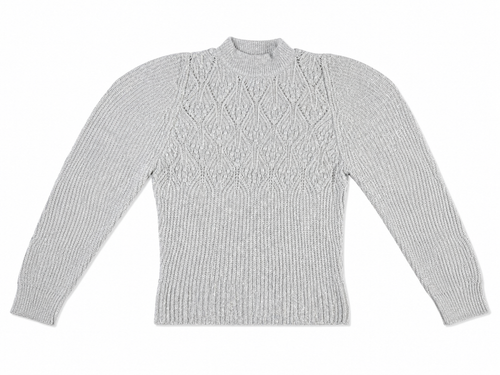 Chaleco Tejido Gris Americana Usada Mujer — Mock Neck