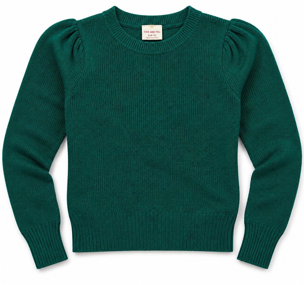 Chaleco Tejido Verde Americana Usada Mujer — Manga Abullonada