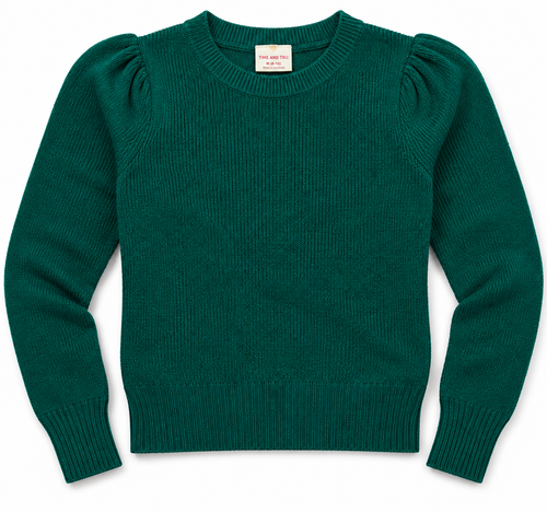 Chaleco Tejido Verde Americana Usada Mujer — Manga Abullonada