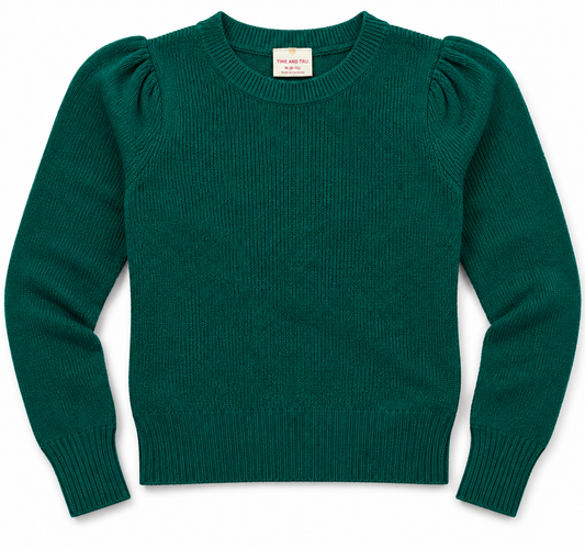 Chaleco Tejido Verde Americana Usada Mujer — Manga Abullonada