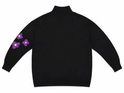 Chaleco LOFT Bordado Floral Americana — Negro Morado
