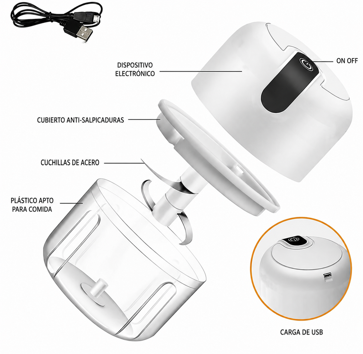 Procesador De Alimentos Electrico 250ML